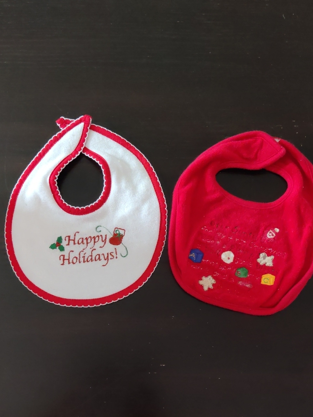 Holiday Baby Bibs - Red & White